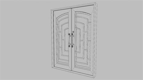 Modern Front Door with Glass Panels 3D model | CGTrader