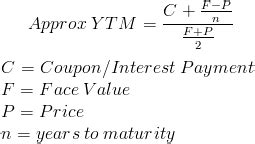 Yield to Maturity - Approximate Formula (with Calculator)