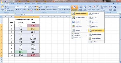 Online/Offline Earn Money With Easy Skills : What Is Text That Contain In Conditional Formatting?