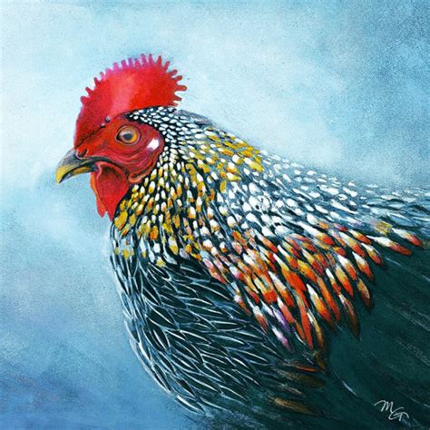 Chicken Watercolor Painting Art Print. Nature Illustration. - Etsy