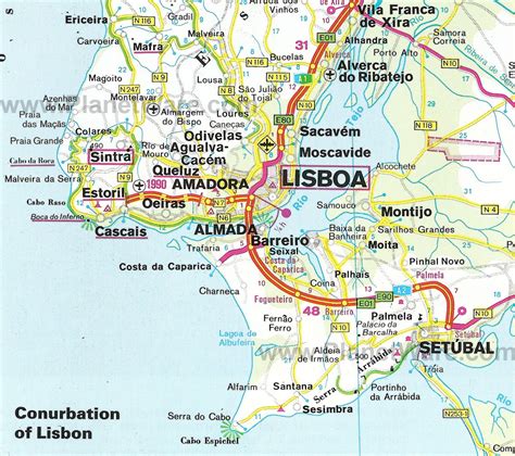 Lisbon Portugal Map | Conurbation of Lisbon Map | Lisbon map, Portugal map, Lisbon