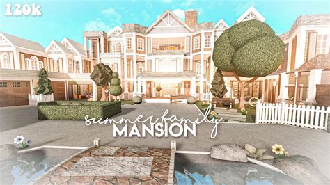 Summer family mansion - Bloxburg build (120k) - YouTube