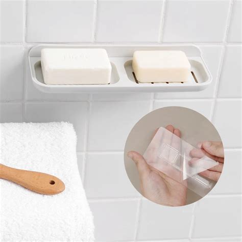 Plastic free punch soap dish shower soap tray Non slip soapbox draining rack bathroom ...