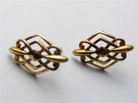 Vintage 9ct Yellow Gold Scottish Celtic Knot Earrings