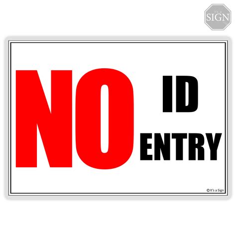 No ID No Entry Sign - Laminated Signage - A4 Size | Lazada PH