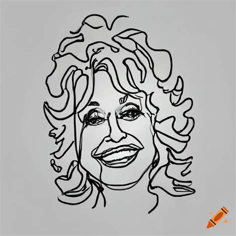 Minimalistic single line drawing of dolly parton on Craiyon