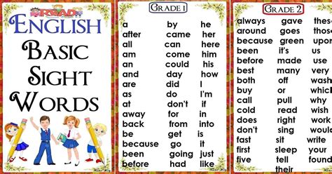 English BASIC SIGHT WORDS (Grade 1 - 8) Free Download - DepEd Click