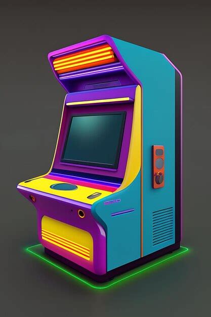 Premium Photo | Arcade machine illustration 80s closeup