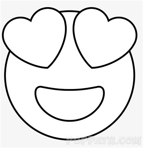 Now Feel Free To Share Your Happiness With Everyone - Heart Eye Emoji Drawing - 1000x1000 PNG ...