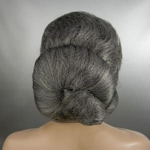 Mrs. Doubtfire Wig .. Color Choice Old Lady Wig .. Bun Wig .. Gray or ...