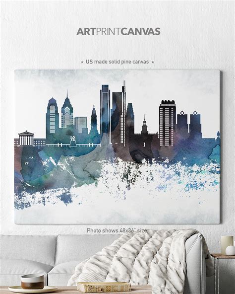 Philadelphia Canvas print, Philadelphia skyline canvas print, Philadelphia canvas wall art ...