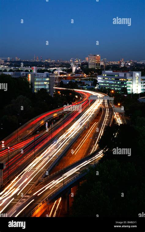 View east along the elevated section of the M4 at Brentford to central ...