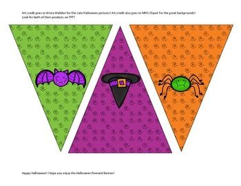 Halloween Pennant Banner with pictures by Marty Davis | TpT