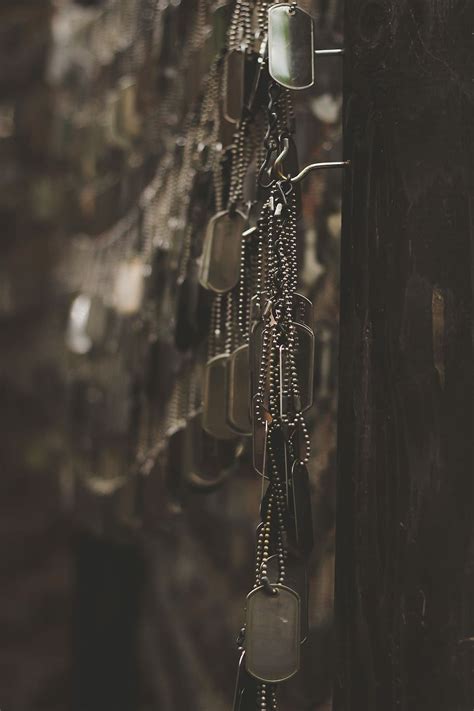 silver-colored god tags, hanging, hooks, shallow, focus photography, selective, photo, silver ...