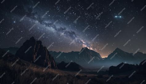 Premium AI Image | A starry night sky with the milky way above the ...