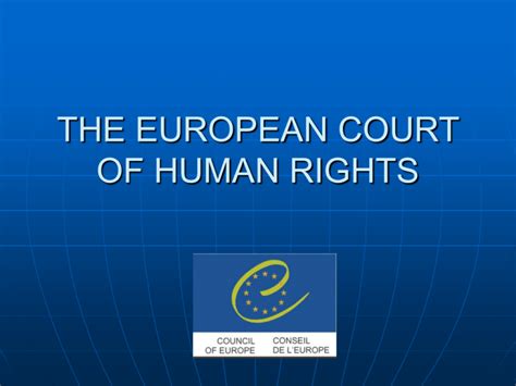 THE EUROPEAN COURT OF HUMAN RIGHTS