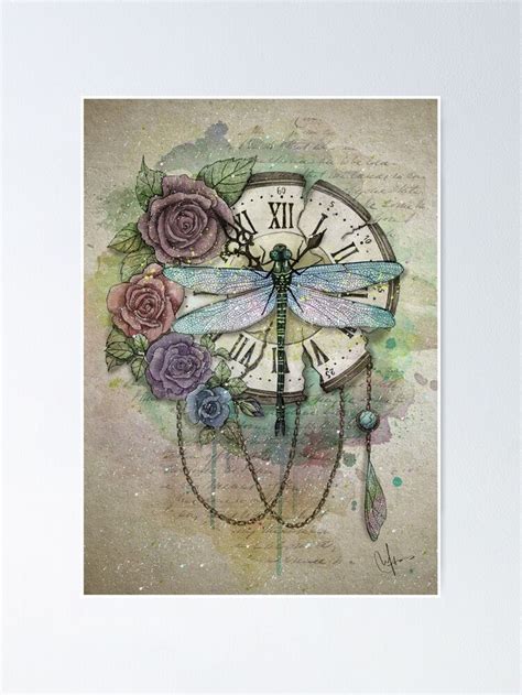 "Time Flies" Poster for Sale by marineloup-art | Wall canvas, Flower ...