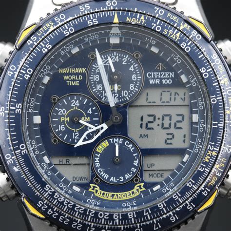 Citizen Navihawk Blue Angels Stainless Steel Chronograph Quartz ...