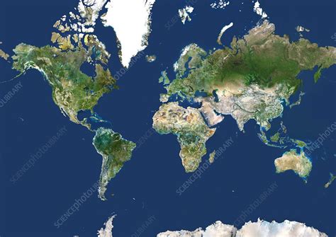 Whole Earth map - Stock Image - E050/0587 - Science Photo Library