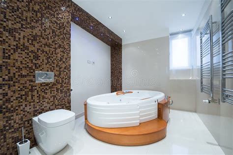 Interior of a Modern Luxury Bathroom with Jacuzzi Bathtub Stock Image - Image of estate ...