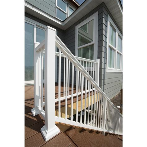 Preassembled Deck Railing 36 in. x 6 ft. Water Resistant Hardware Aluminum White - Deck & Cabin ...