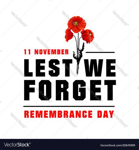 Poster for remembrance day Royalty Free Vector Image