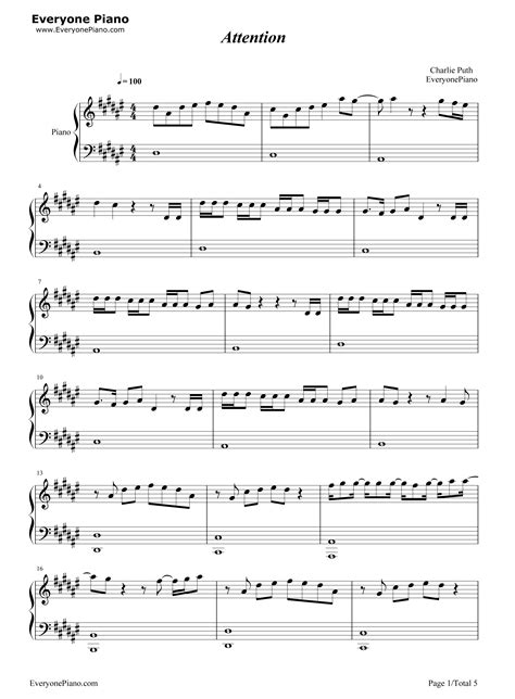 Attention Stave Preview 1 | Piano sheet music free, Piano music, Sheet ...