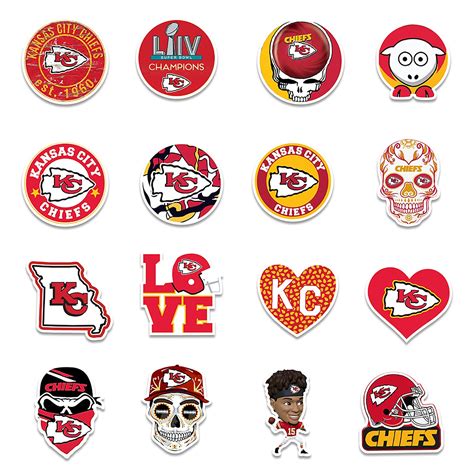 50pcs Kansas City Chiefs StickersNFL stickersKC stickers | Etsy