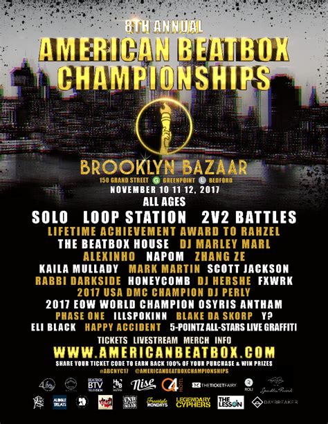 The Eighth Annual American Beatbox Championships to Hit Brooklyn Bazaar on November 10th ...