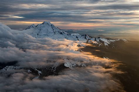 Mount Baker Volcano Aerial Stock Photo - Download Image Now - Adventure ...