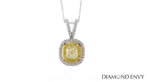 1.02 Carat Fancy Light Yellow Diamond Pendant in 18K Two-Tone Gold - YouTube