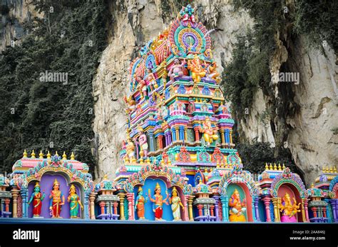 Hindu Temple and religious statues inside the Batu Caves temple ...