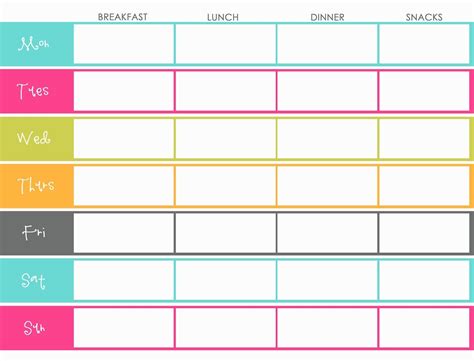 The astounding 007 Free Weekly Meal Planner Template For Family Templates With Regard To Weekly ...