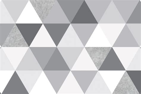 Gray Geometric Triangle Pattern Wallpaper Mural | Hovia