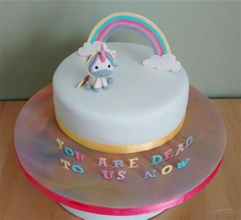 Unicorn leaving cake - You are dead to us now... | Cake, Cupcake cakes ...