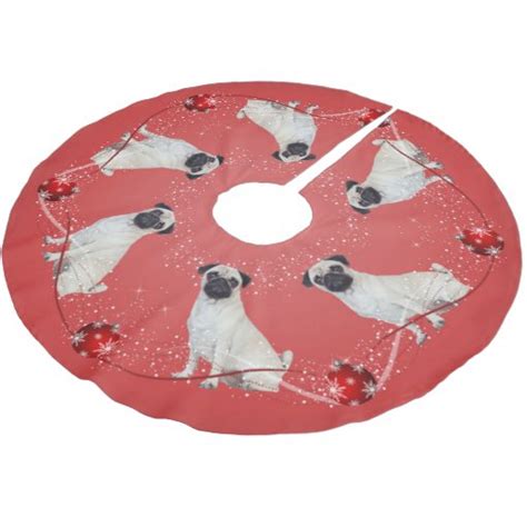 Pug Christmas Tree Skirt | Zazzle