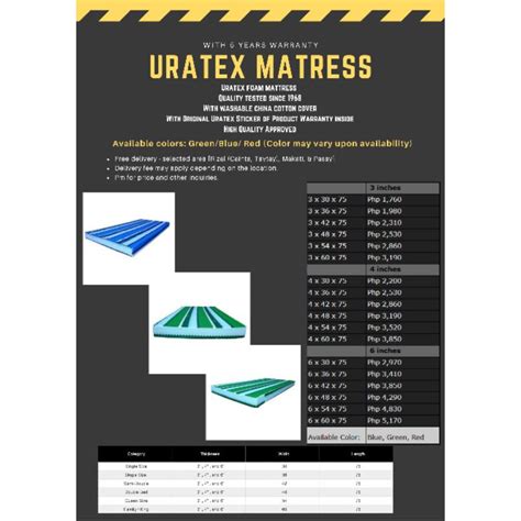 Uratex Standard Bed Sizes Philippines - Hanaposy