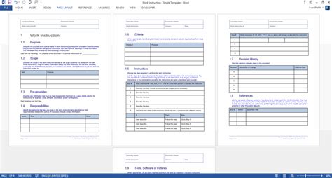 Work Instruction Templates (MS Word) – Templates, Forms, Checklists for ...