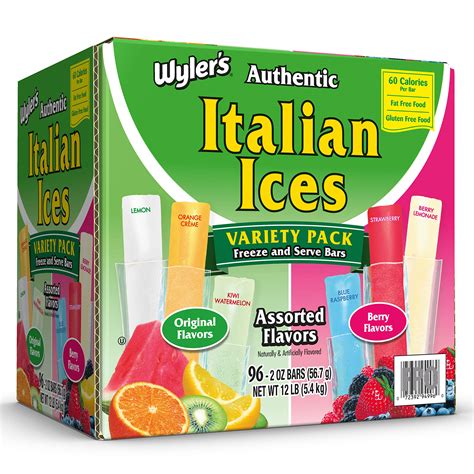 Wyler's Authentic Italian Ice Fat Free Freezer Bars Original Flavors ...