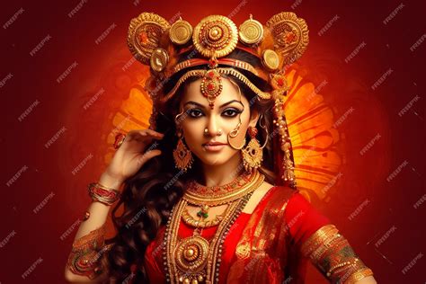 Premium AI Image | Happy Navratri Durga Puja Festival