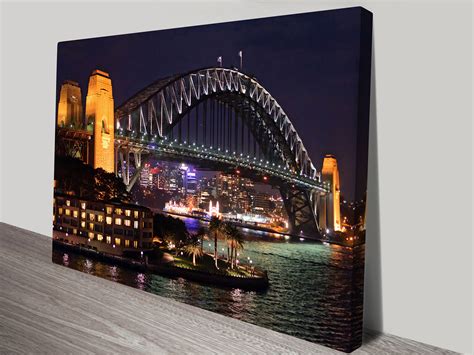 Sydney Harbour at Night Framed Print on Canvas | Canvas Prints Australia