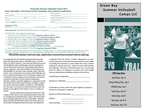 2013 Green Bay Volleyball Summer Camps by Green Bay Phoenix - Issuu