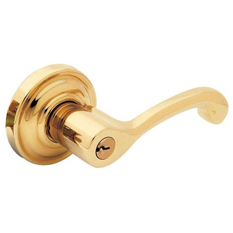 Baldwin Classic Polished Brass Right-Handed Keyed Entry Door Lever-5245.003.RENT - The Home Depot