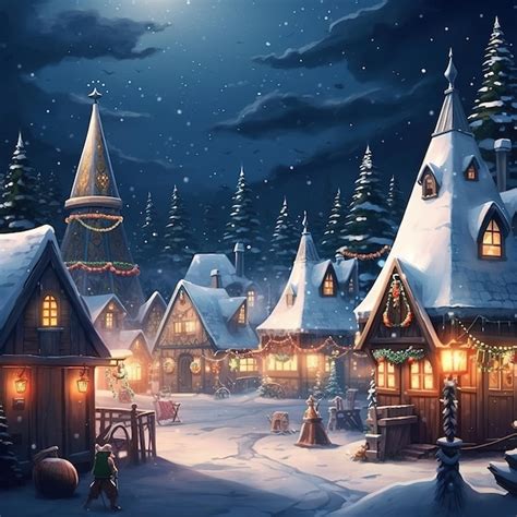 Premium AI Image | Outdoor Christmas scene small village