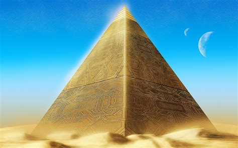 The phone background image "An unusual Egyptian pyramid in the sands"