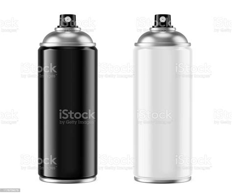 Blank And White Spray Paint Metal Cans Isolated On White Stock Photo ...