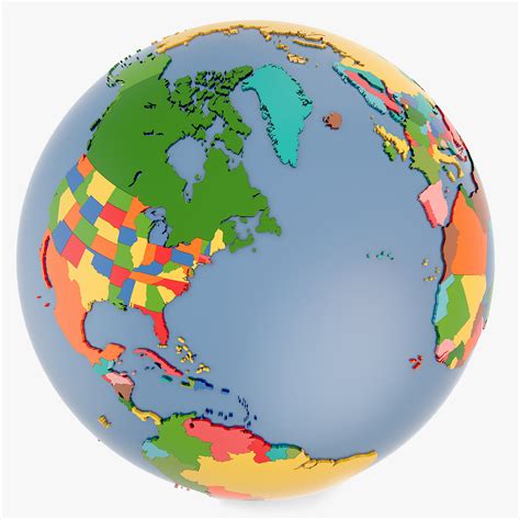 World Map 3 D View – Topographic Map of Usa with States