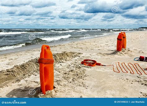 Beach lifeguard equipment stock image. Image of rope - 29749833