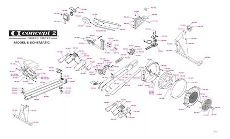 Model E Indoor Rower Master Schematic and Parts ID List - Concept2