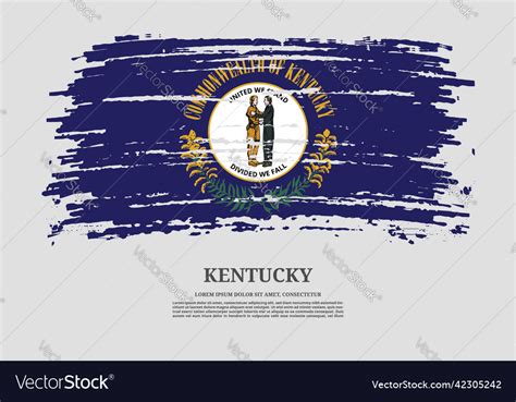 Kentucky flag with brush stroke effect Royalty Free Vector